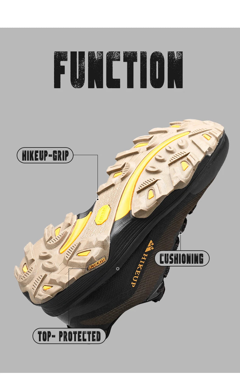 HIKEUP Outdoor Running Shoes Men Women Anti-skid Hiking