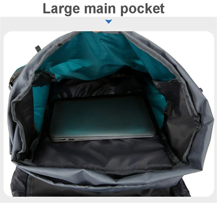 70L Nylon Camping Backpack with Rain Cover, image 12 of 30