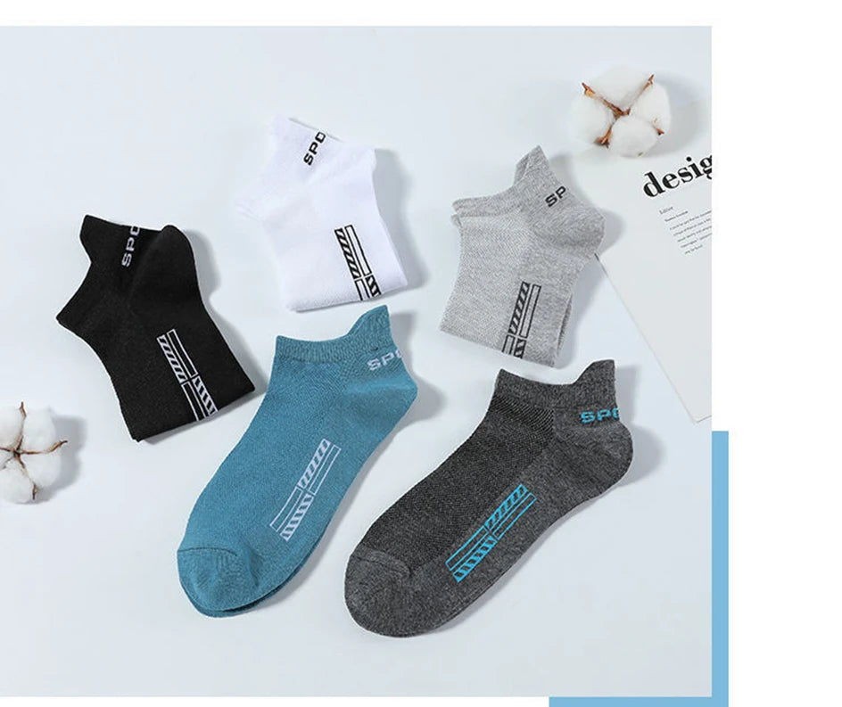 5/10 Pairs Cotton Men's Short Socks Crew Ankle