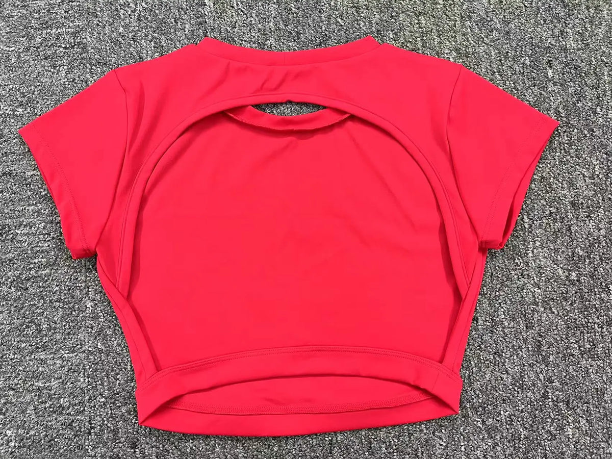 Women's Breathable Short-Sleeve Gym Crop Top, image 36 of 47