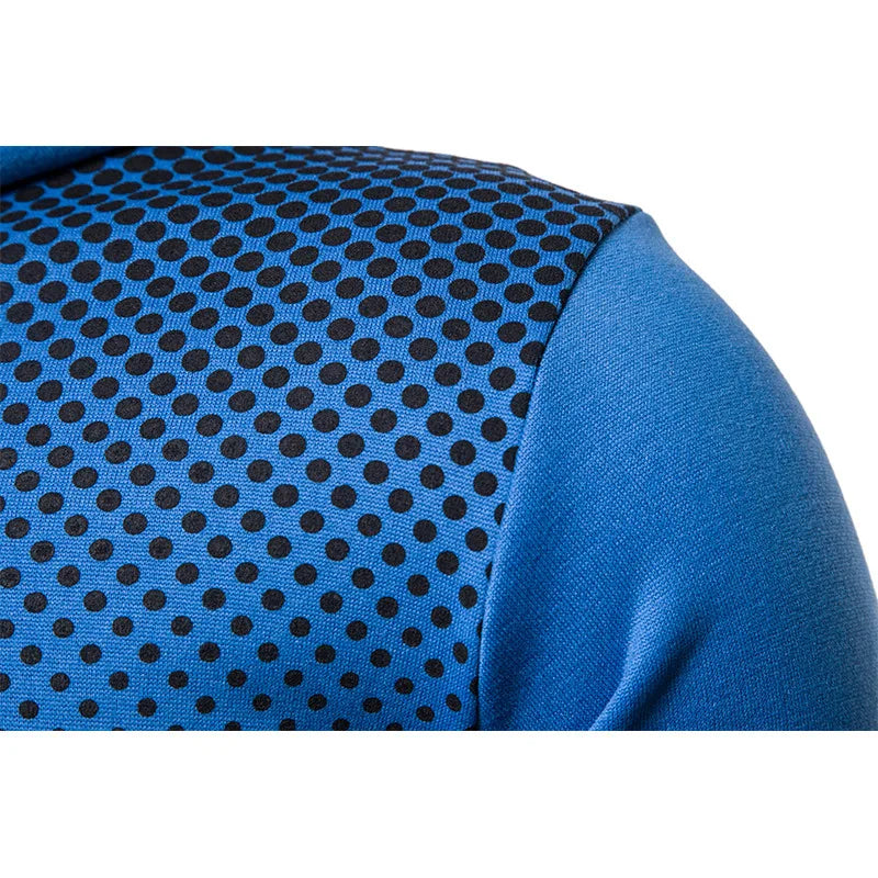 Men's Zip Up Hoodie Pocket Polka Pot Print