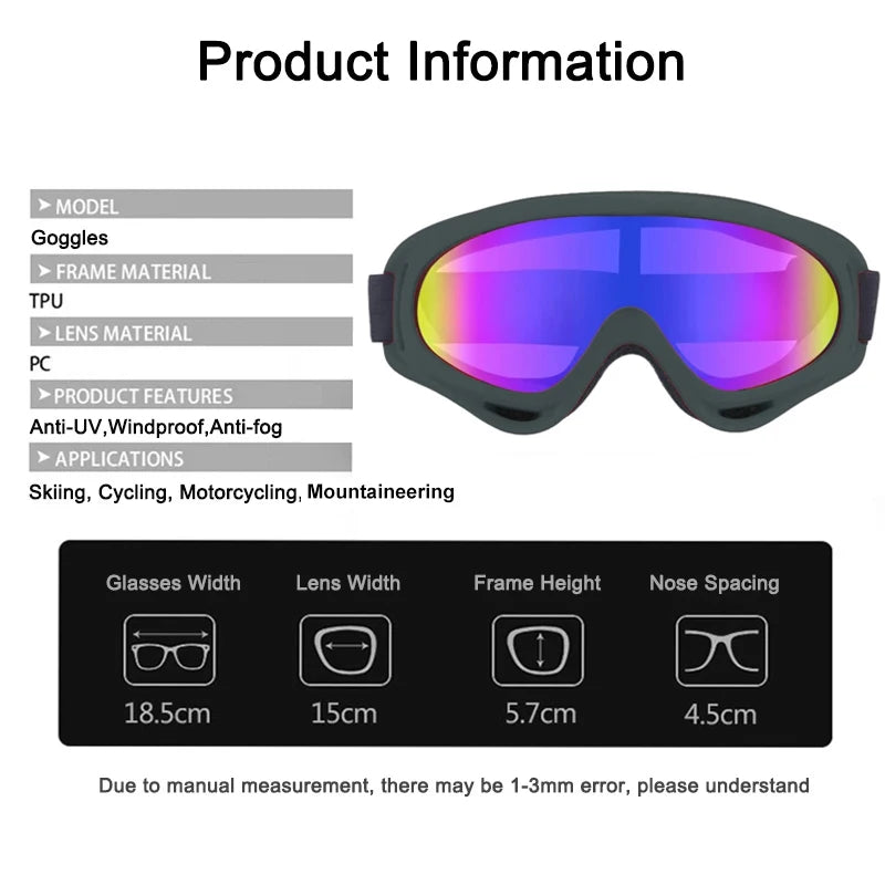 Skiing Goggles Cycling Motorcycle Windproof Goggles Anti-fog UV400