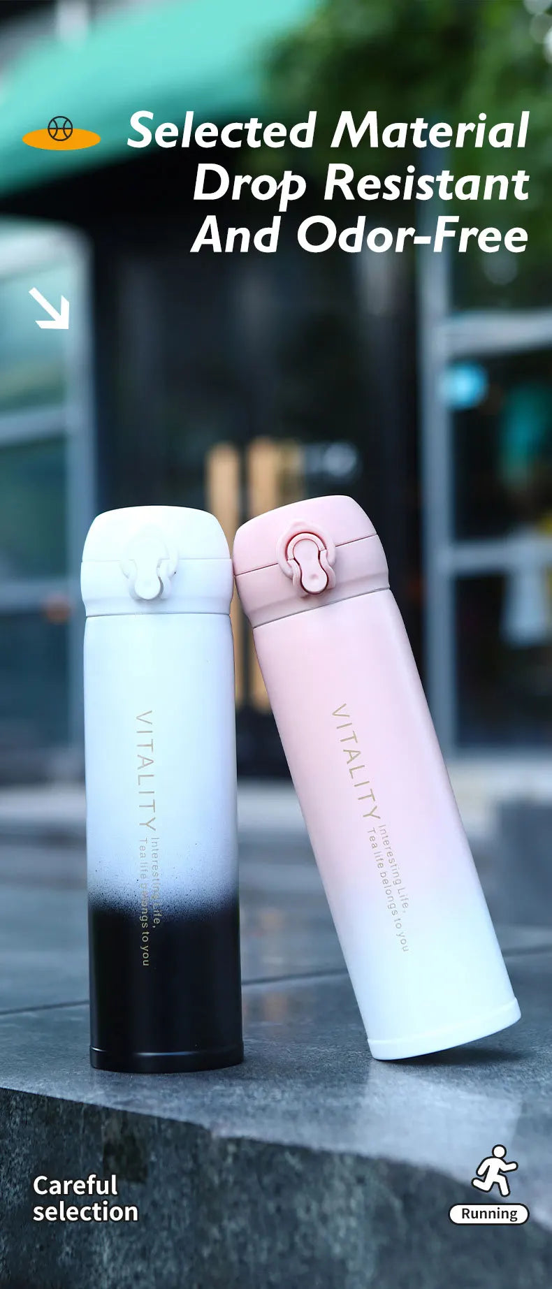 350/450ml Gradient Portable Thermal Insulation Vacuum Tumbler Cup