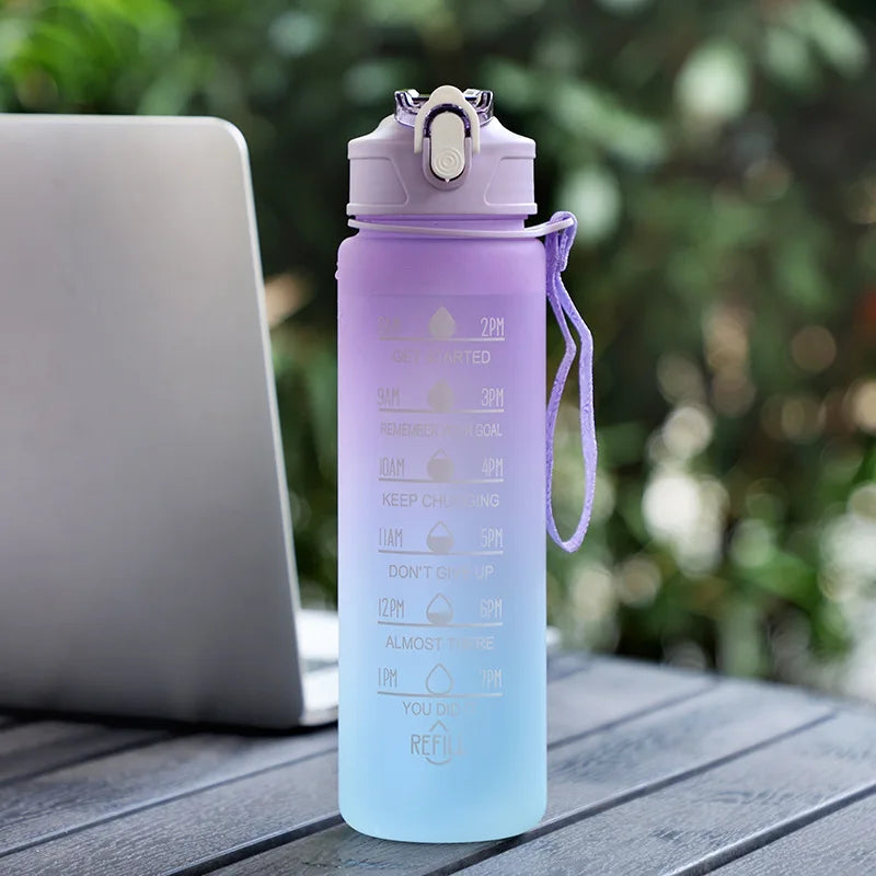 Motivational Sport Water Bottle, Leakproof Drinking Bottles, Outdoor