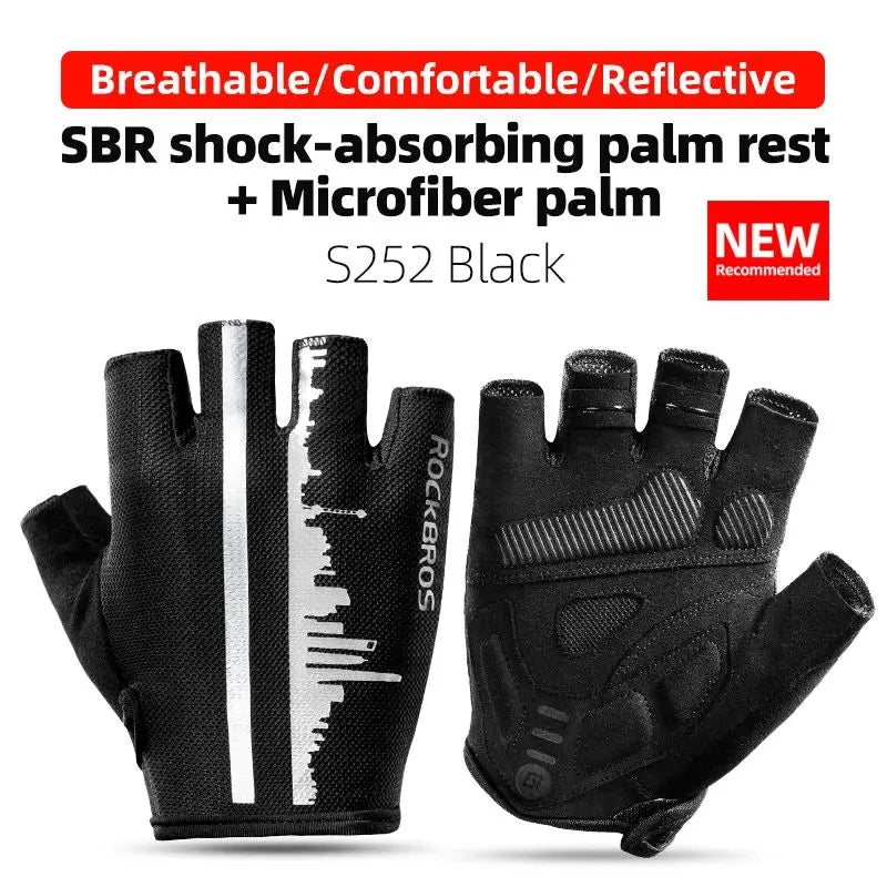 ROCKBROS Cycling Gloves Half Finger Shockproof Wear Resistant