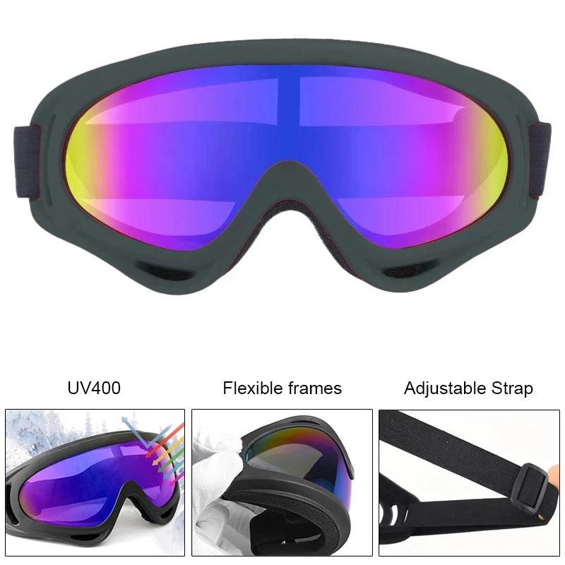 Skiing Goggles Cycling Motorcycle Windproof Goggles Anti-fog UV400