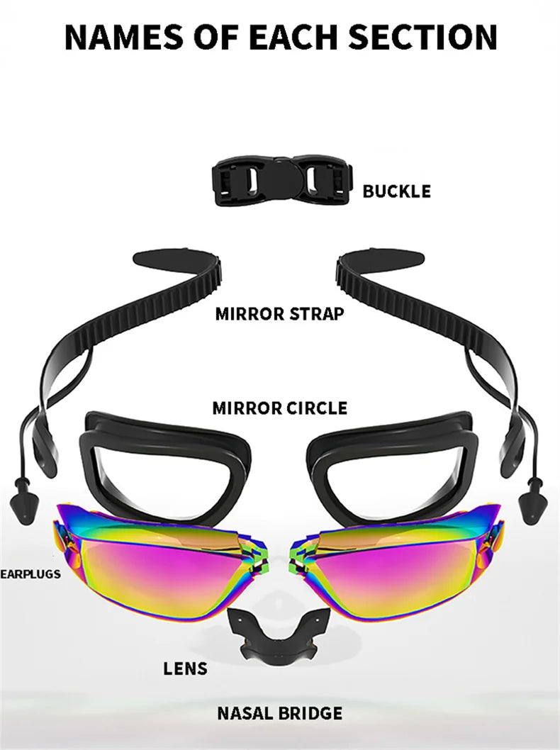 ARENA Professional Adult Anti-fog Swimming Goggles Earplugs Men