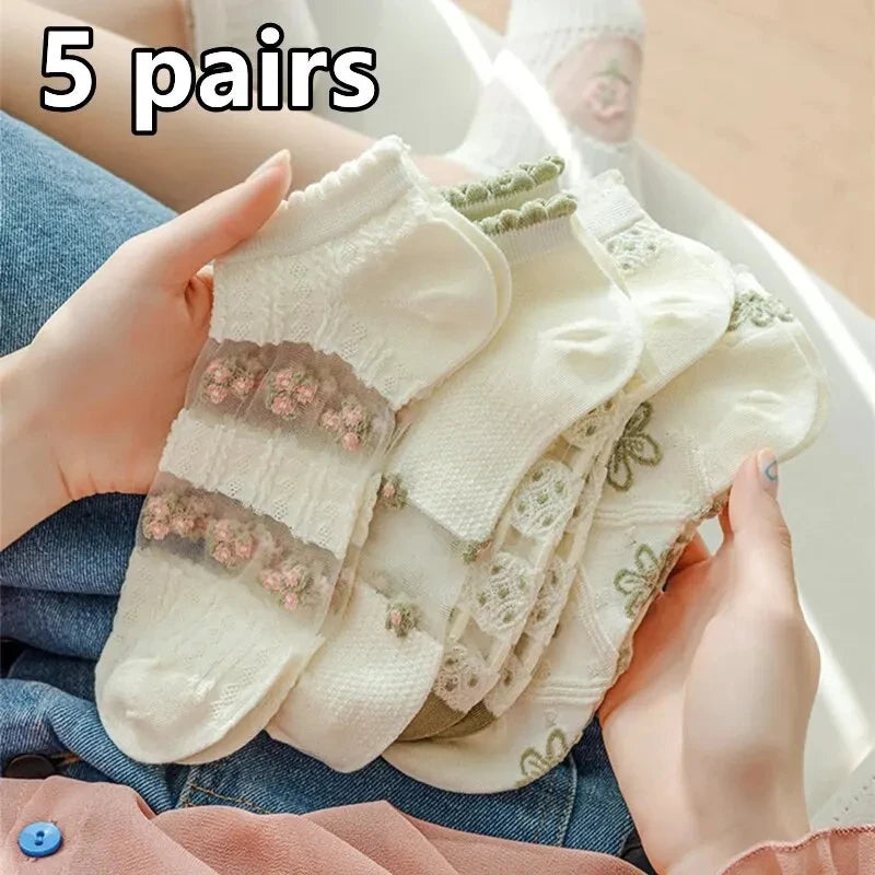 Letter Print Breathable Socks, 2-10 Pairs