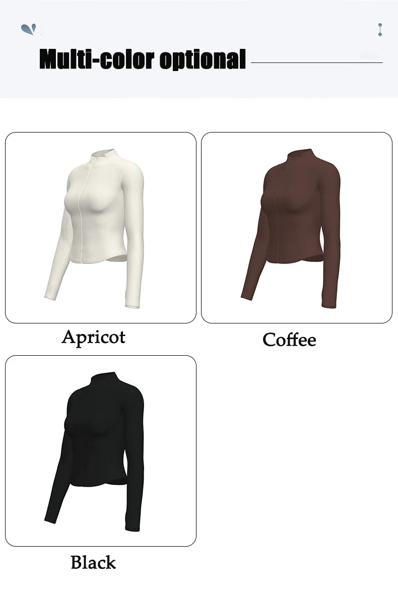 Summer Yoga Coat Women Yoga Fitness Wear Zipper