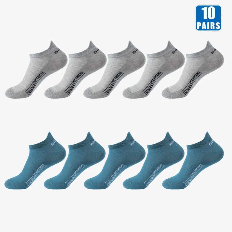 Men's Cotton Short Socks, 5 or 10 Pairs