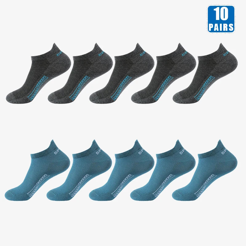 Men's Cotton Short Socks, 5 or 10 Pairs