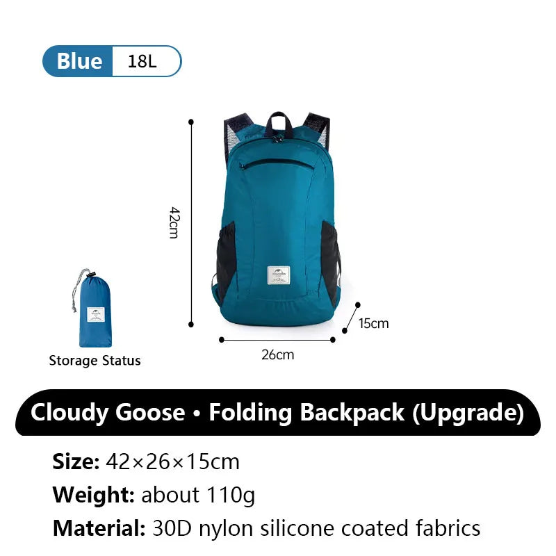 Naturehike Cloudy Goose 18L 22L Silicone Folding Backpack
