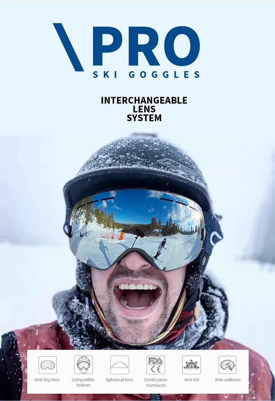 NATFIRE Unisex Anti-Fog Ski Goggles