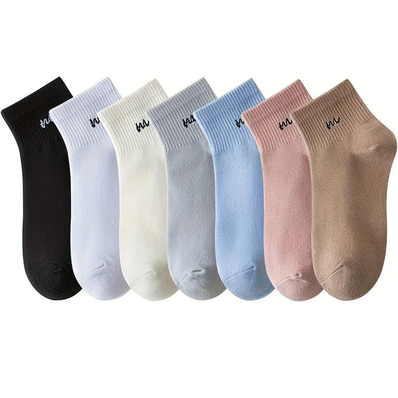 Letter Print Breathable Socks, 2-10 Pairs