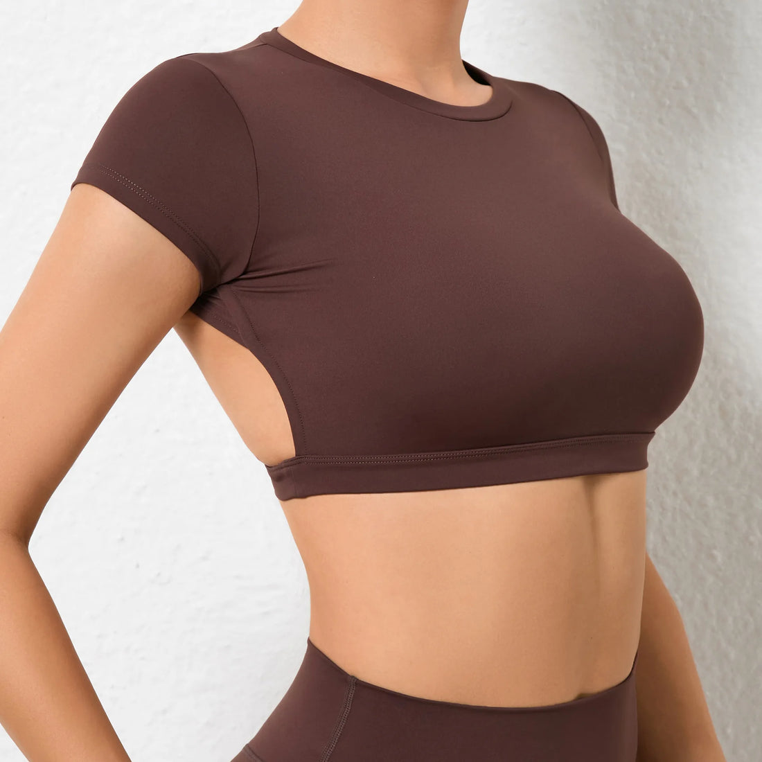 Women's Breathable Short-Sleeve Gym Crop Top