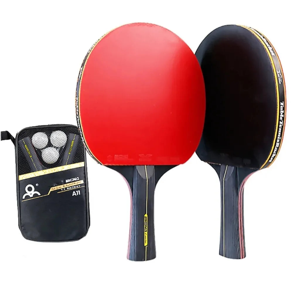 Table Tennis Bats, Set of 2 with Carry Bag