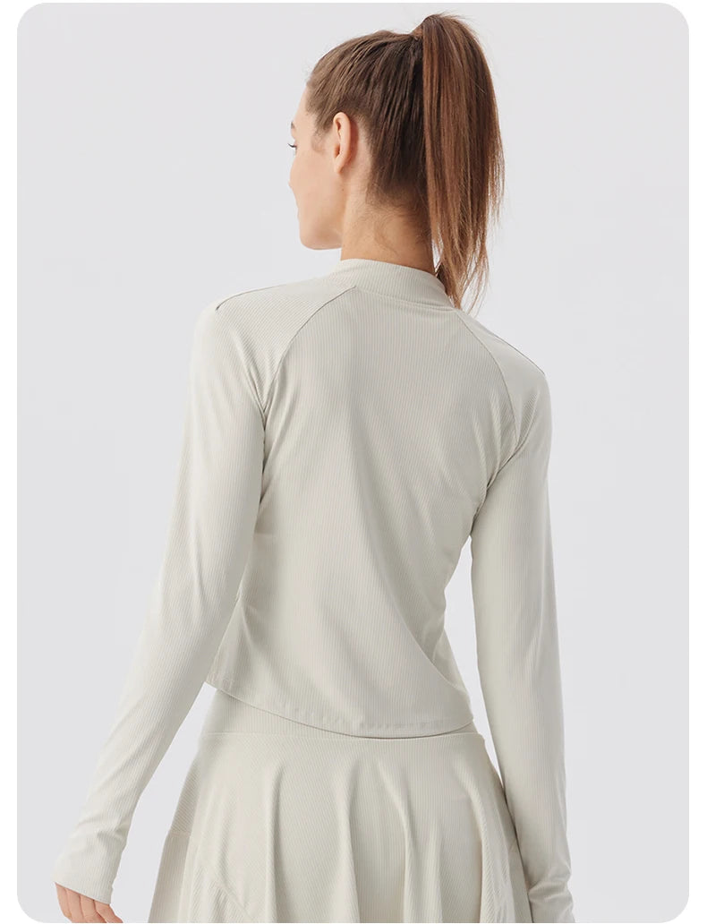 Summer Yoga Coat Women Yoga Fitness Wear Zipper