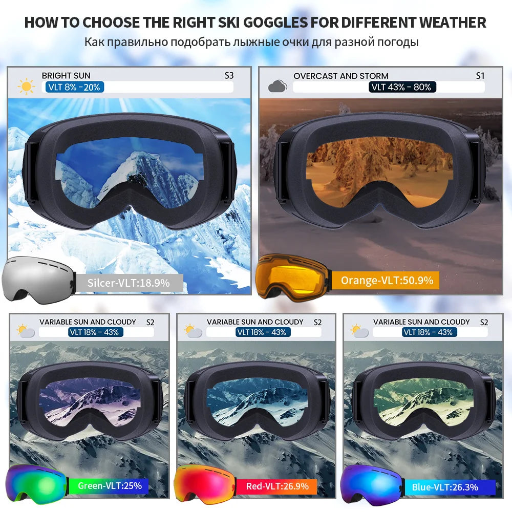 NATFIRE Unisex Anti-Fog Ski Goggles, image 5 of 26