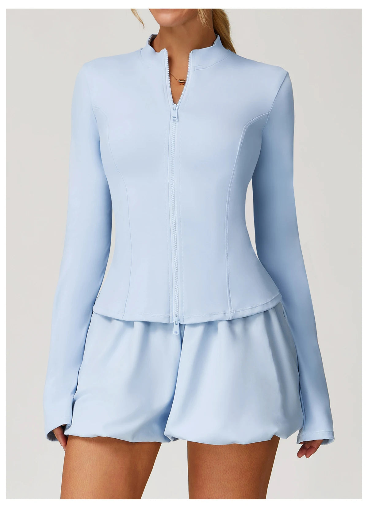 Zipper Jacket Women Yoga T-shirts Solid Sports Top