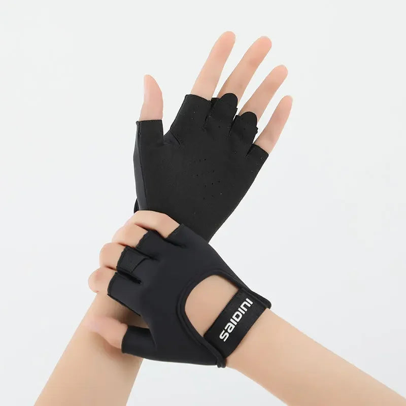 Women's Anti-Slip Gym Gloves, Wrist Strap