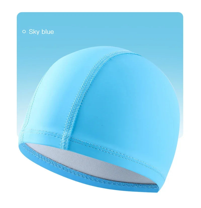 PU Coated Swimming Cap Unisex Comfortable Summer Swimming