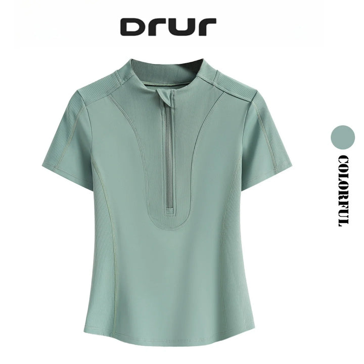 Women's Short-Sleeve Half-Zip Yoga Top