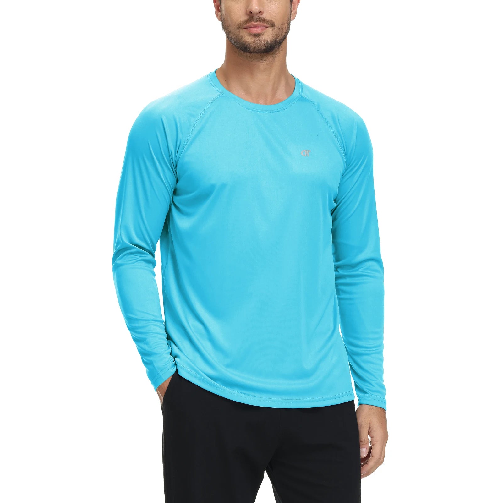 Men UPF 50+ Long Sleeve T-Shirt, Rash Guard