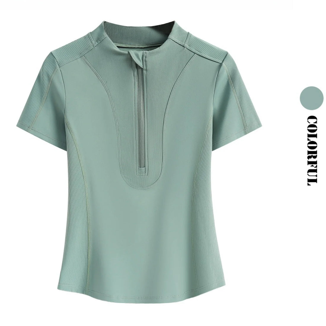 Women's Short-Sleeve Half-Zip Yoga Top