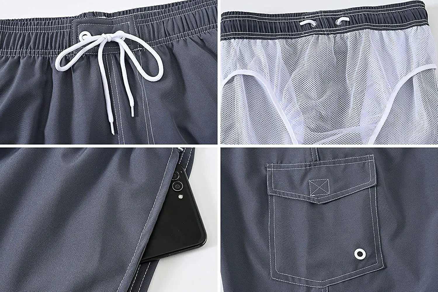 Men's Summer Beach Shorts Swimsuits Mesh Lined Swimwear