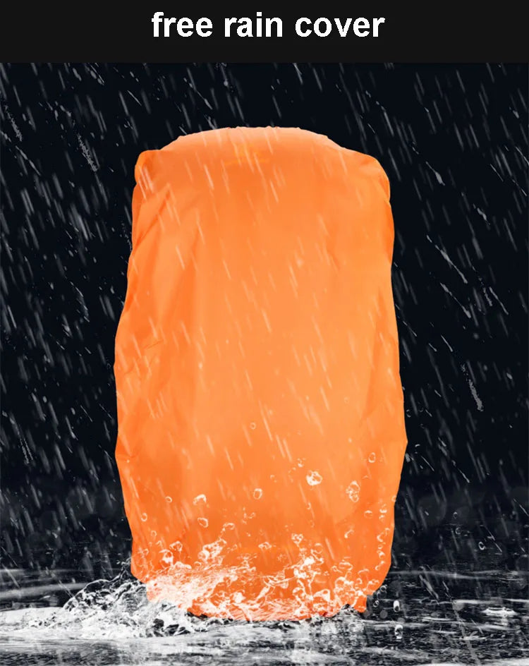 70L Nylon Camping Backpack Travel Bag Rain Cover