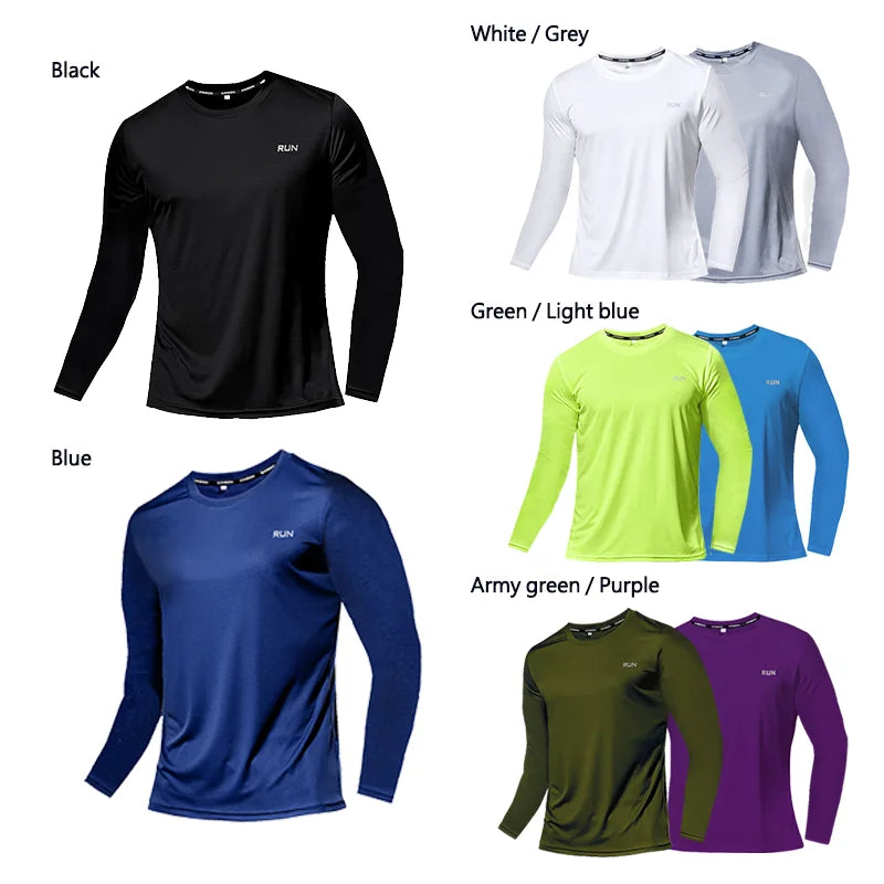 Summer Ice Silk Long Sleeve T-Shirt Men 2023