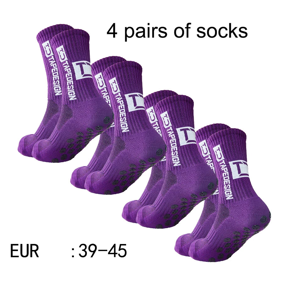Mid-Calf Anti-Slip Football Socks, 4 Pairs, image 15 of 19