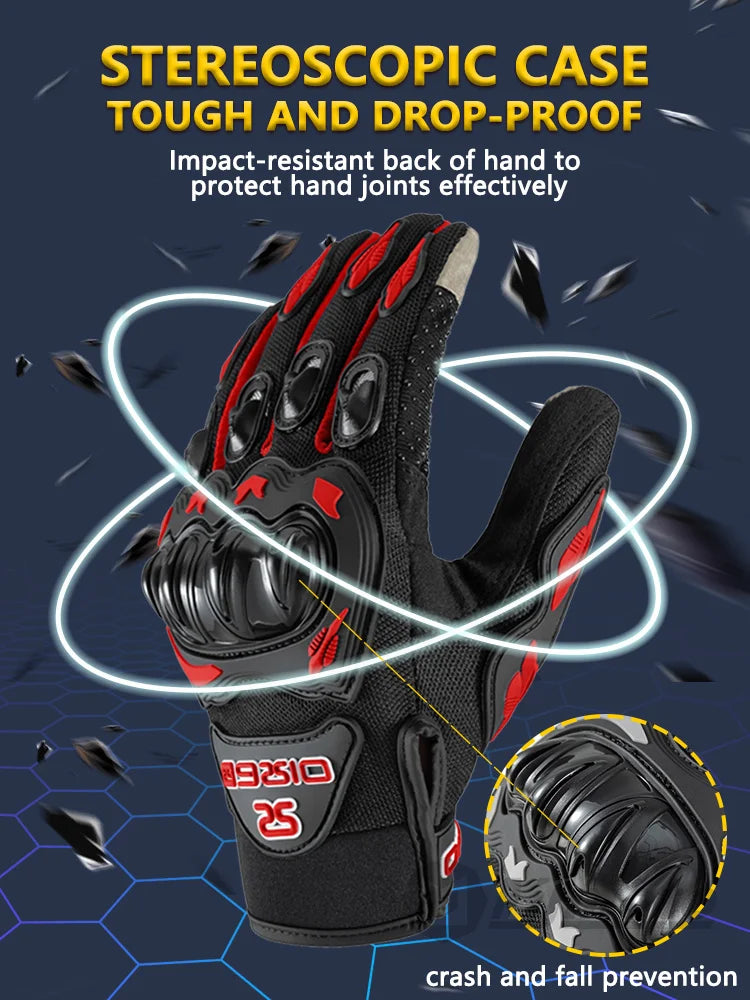 Summer Breathable Full Finger Motorcycle Gloves Non-slip Wear-resistant
