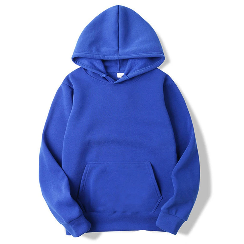 Men's Plain Fleece-Lined Pullover Hoodie, image 9 of 26