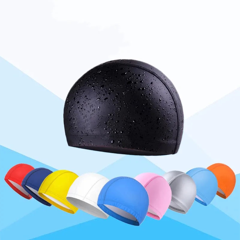 PU Coated Swimming Cap Unisex Comfortable Summer Swimming