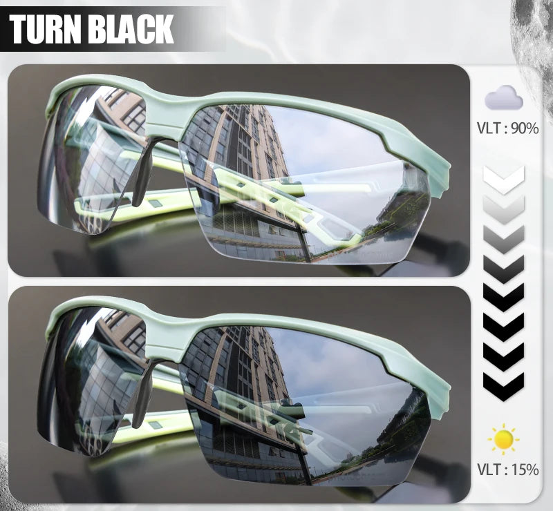 SCVCN Photochromic Cycling Glasses Men MTB Cycling Sunglasses