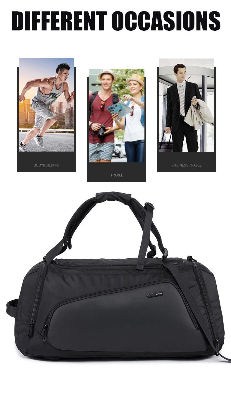 Bange Gym bag Men Suitcase Multifunction Large Capacity