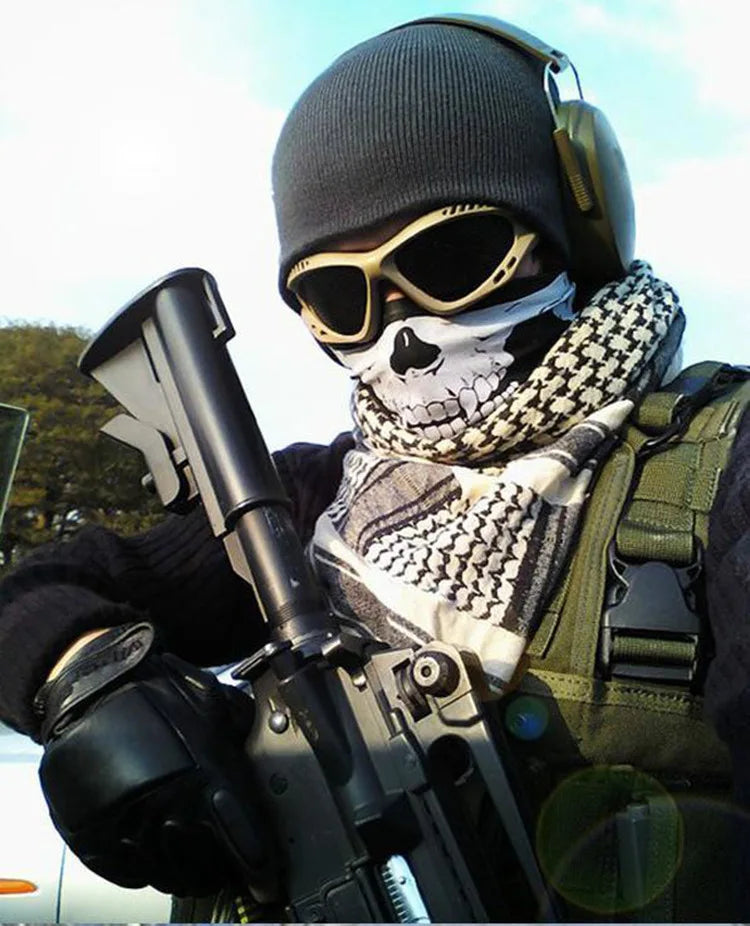 Seamless Skull Print Balaclava Neck Scarf, image 17 of 24