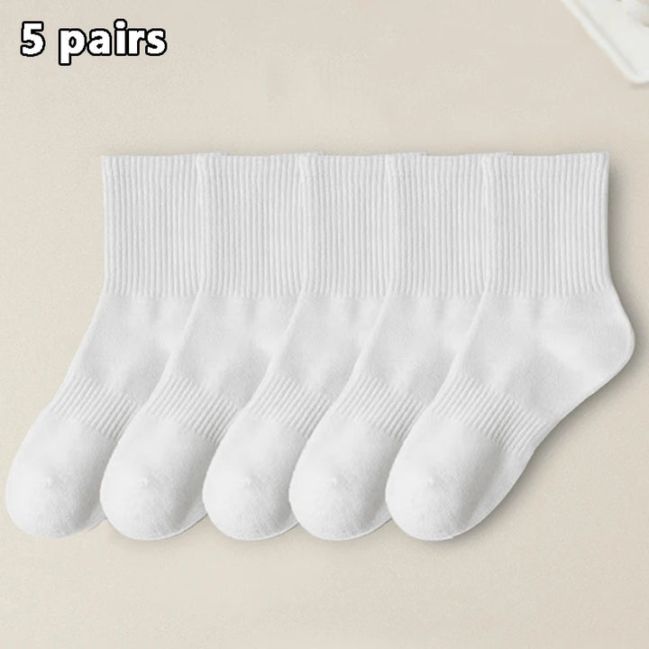 Men's White or Black Cotton Socks, 5 or 15 Pairs