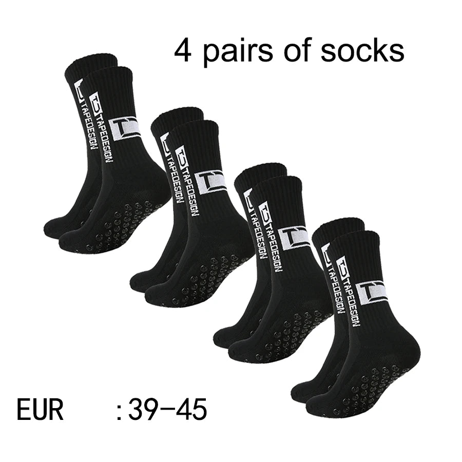 Mid-Calf Anti-Slip Football Socks, 4 Pairs, image 19 of 19