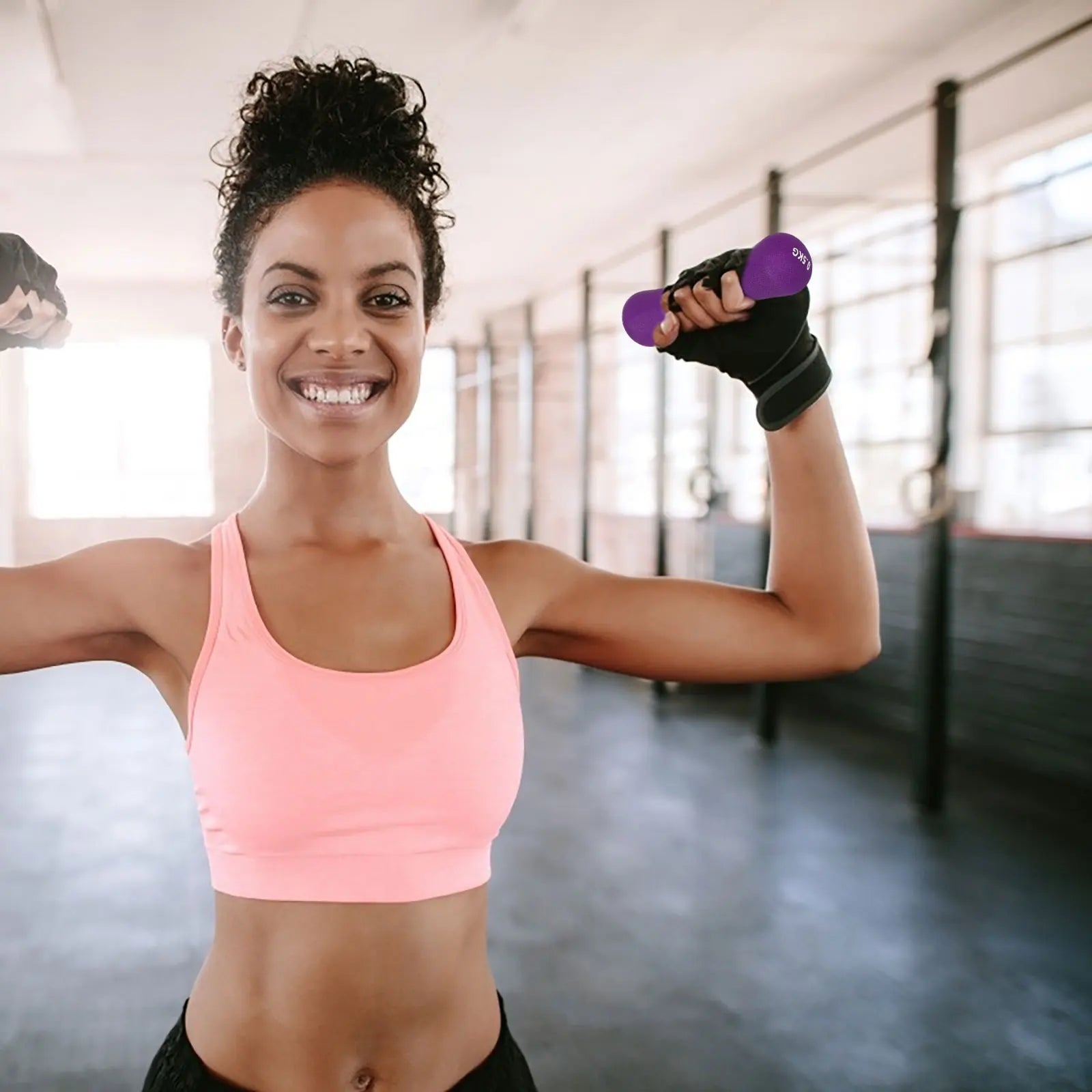 2pcs Bone Shaped Dumbbells 0 5kg Purple Hand