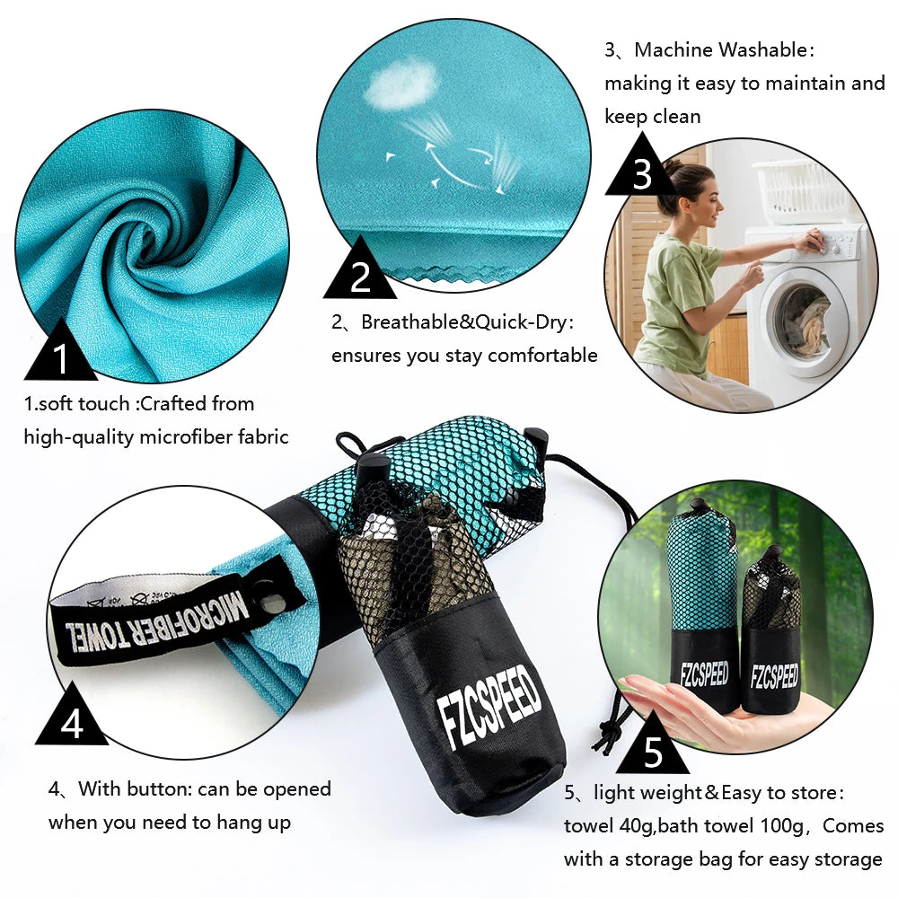 Quick Drying Absorbent Bath Towel,Backpacking Hiking,Swimming,Camping Bath Towel,Breathable