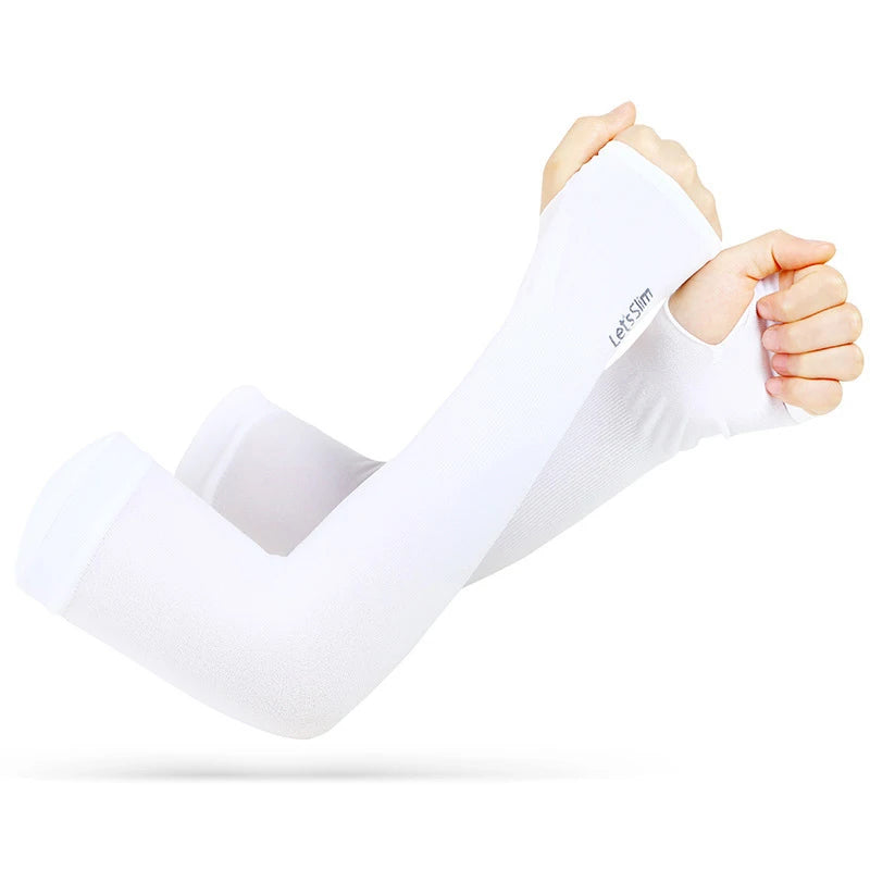 Anti-UV Arm Covers Men Women Cycling Fingerless Gloves