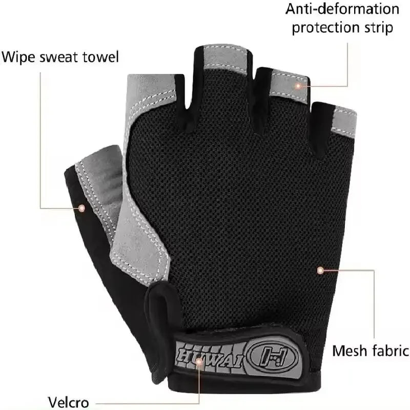 Unisex Half-Finger Anti-Slip Gym Gloves