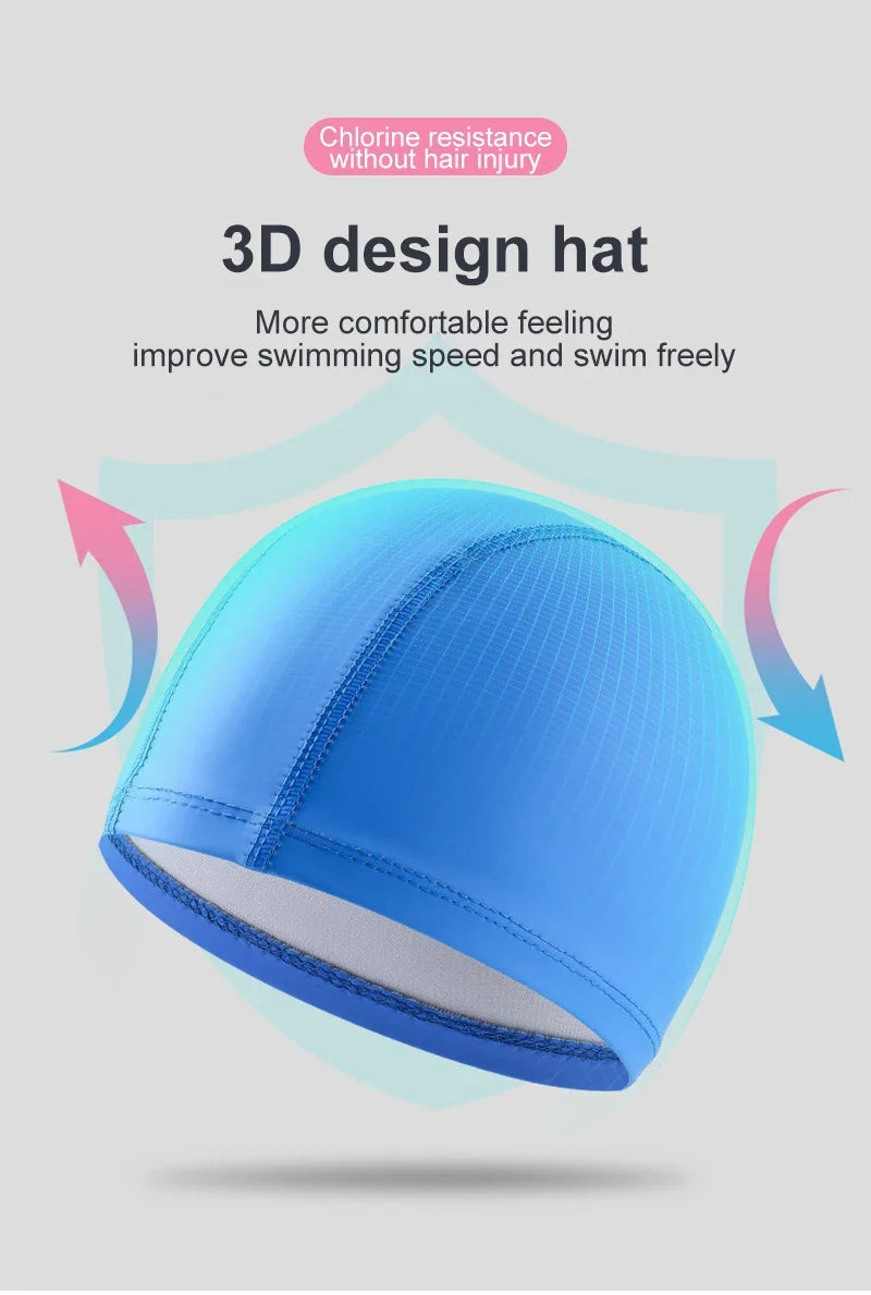 PU Coated Swimming Cap Unisex Comfortable Summer Swimming