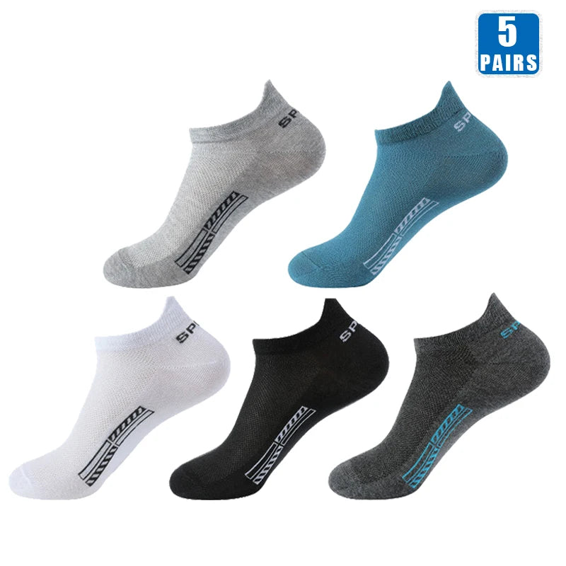 5 Pairs Cotton Short Socks Male High Quality