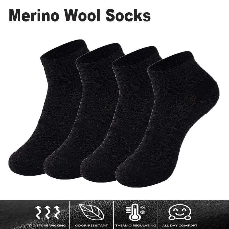 65% Merino Wool Ankle Socks Men Women Merino
