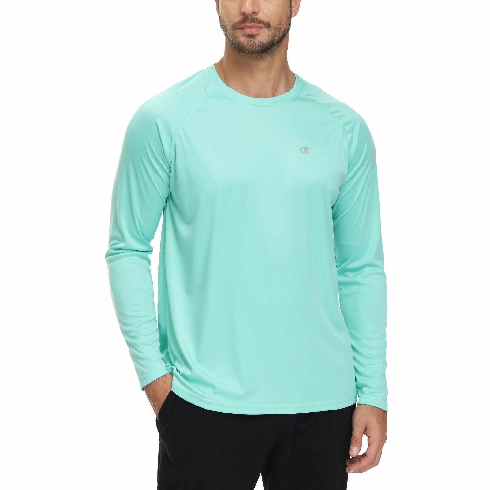 Men UPF 50+ Long Sleeve T-Shirt, Rash Guard
