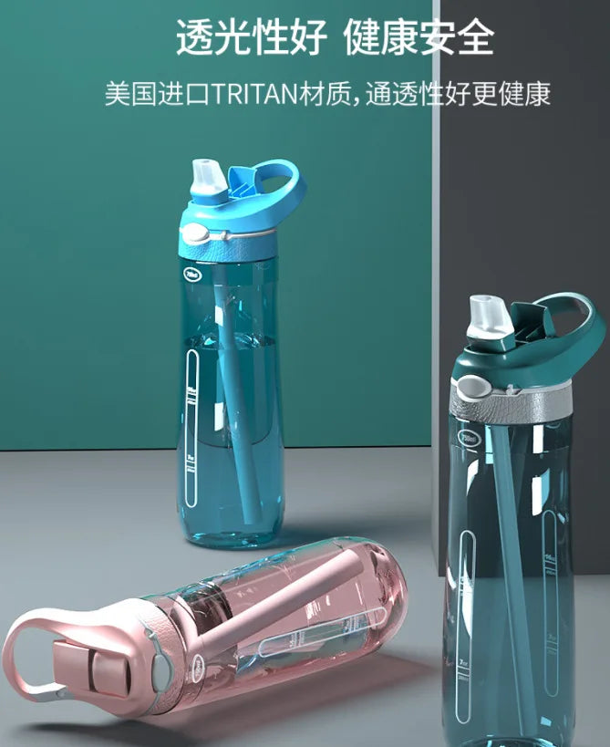 Tritan Water Bottle with Straw, 750ml or 1L
