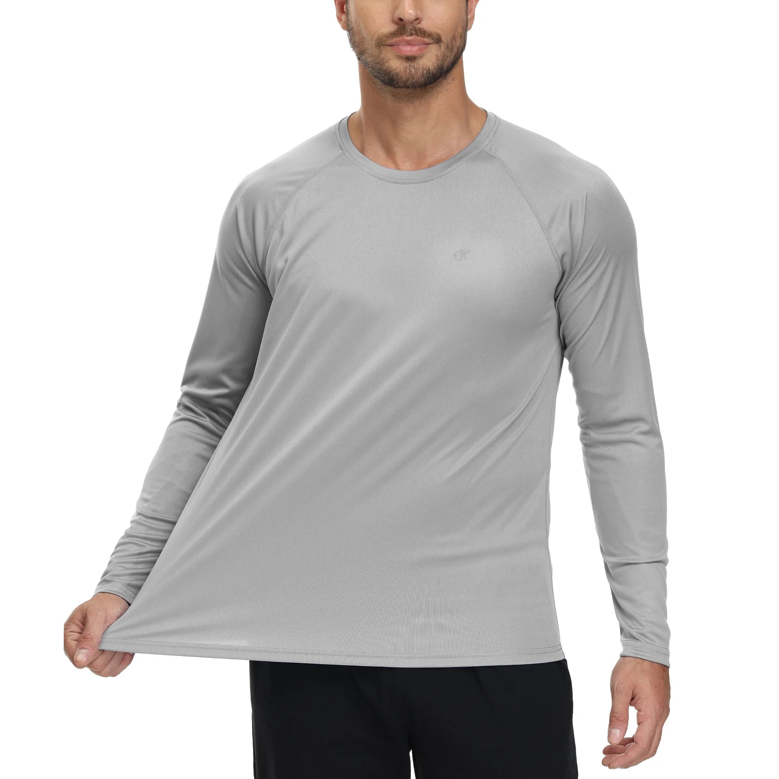 Men UPF 50+ Long Sleeve T-Shirt, Rash Guard